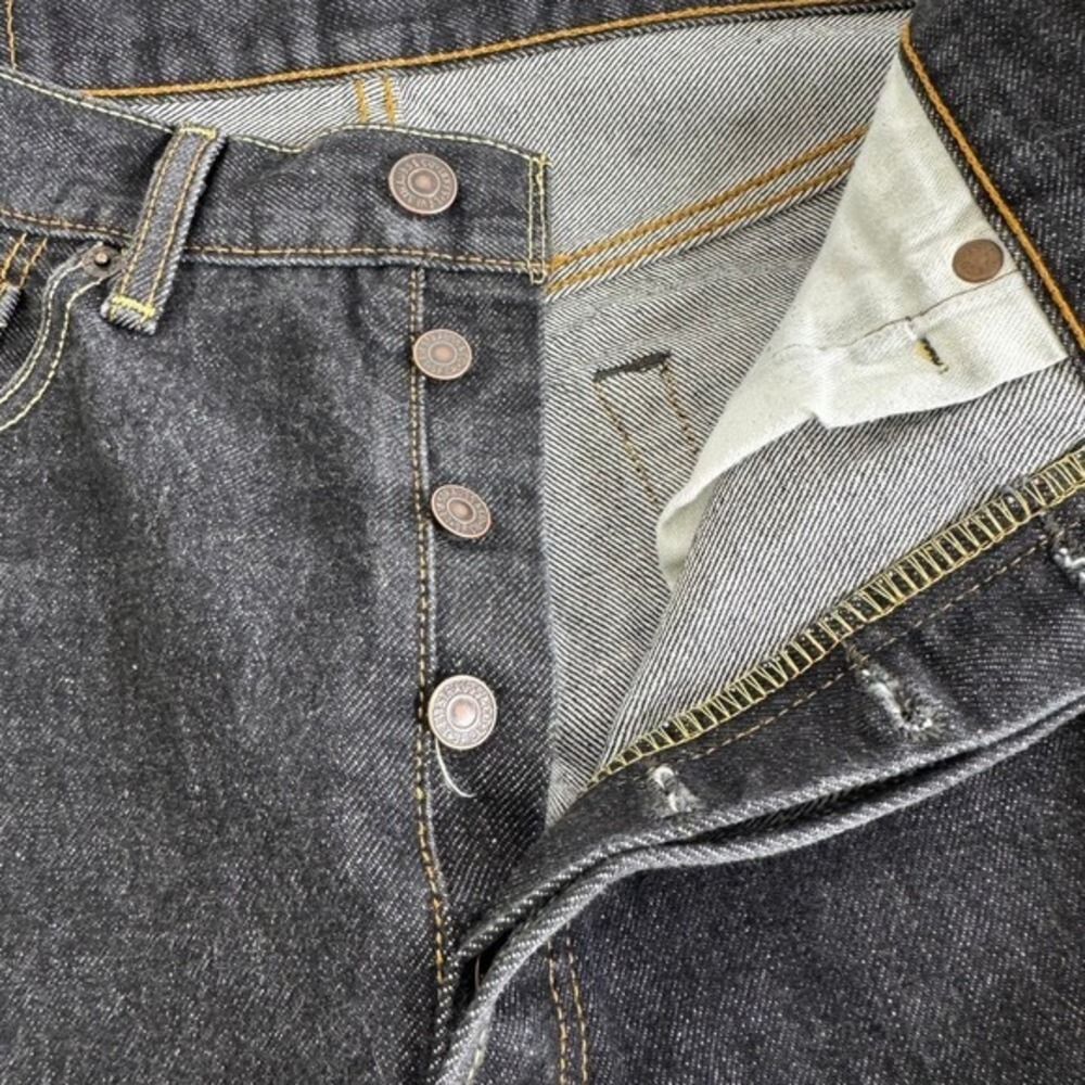Levis 501 Black Wash Jeans Mens 34 - Picture 6 of 12